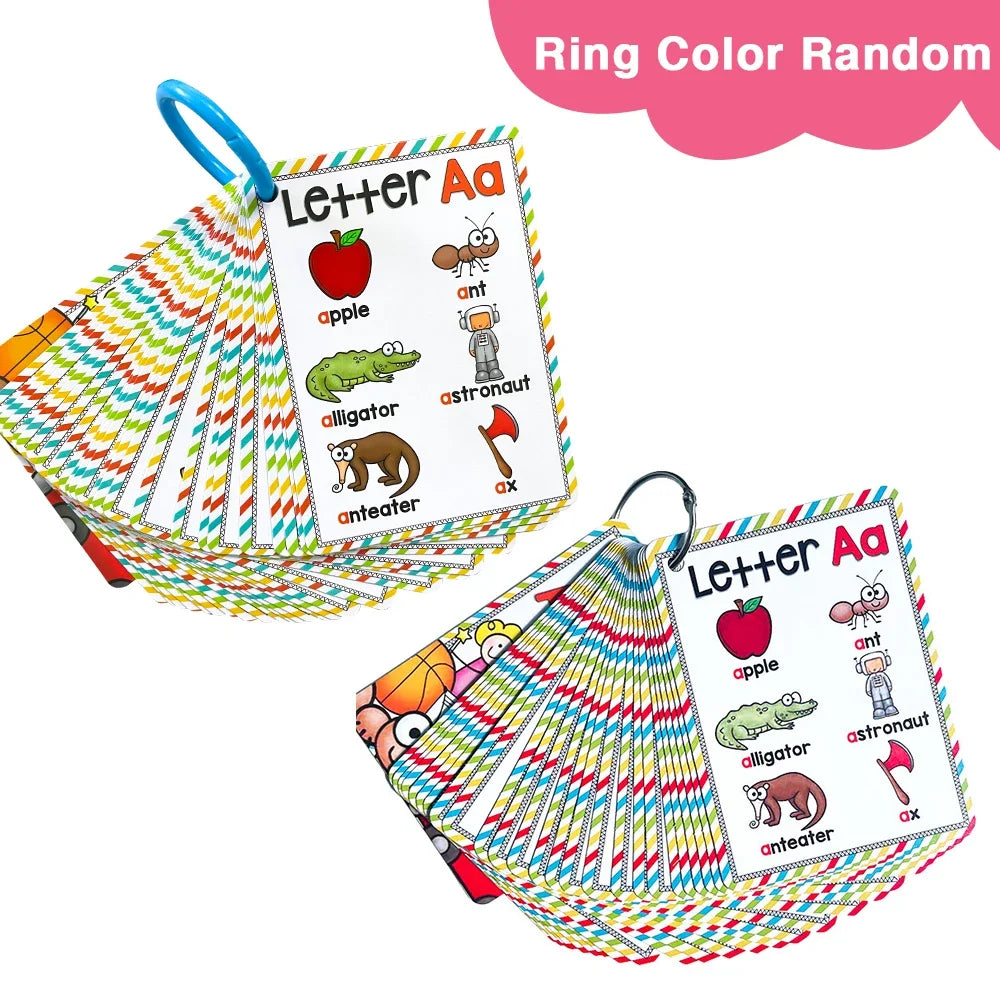 Montessori A - Z English Alphabet Cards with Phonics Words, Ideal for Early Development Educational Toys for Kids Teaching Aids