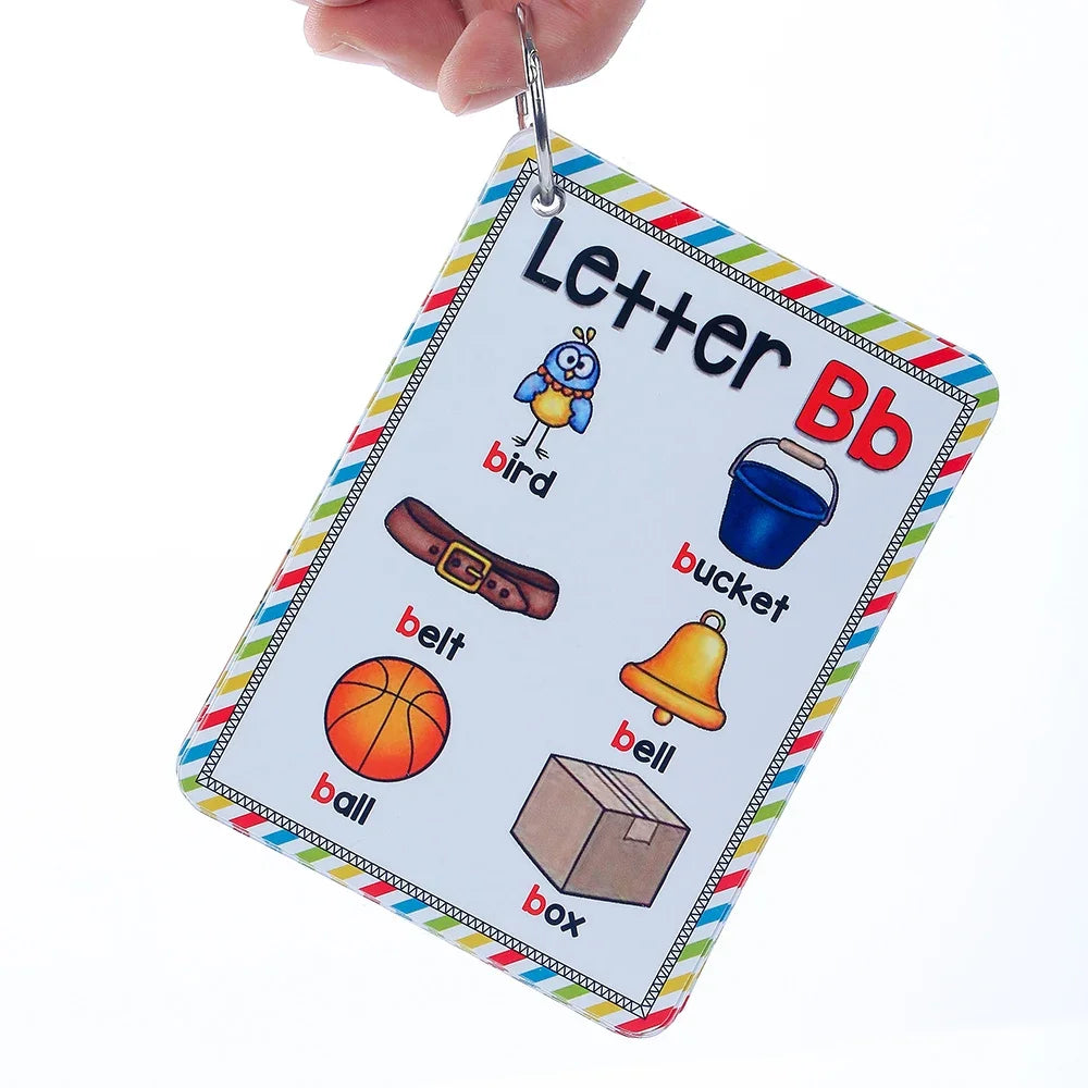 Montessori A - Z English Alphabet Cards with Phonics Words, Ideal for Early Development Educational Toys for Kids Teaching Aids