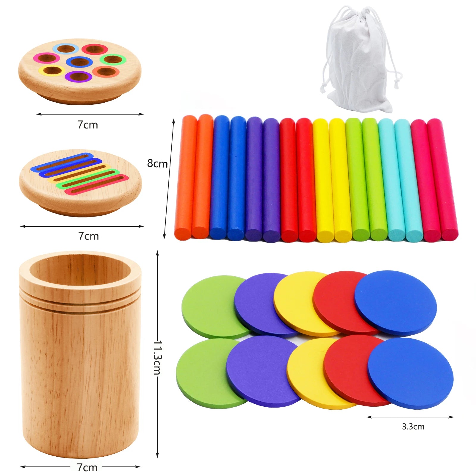 Wooden Matching Toys Montessori Color Matching Sorting Stick Balance Toy Fine Motor Skills Math Learning Educational Toys Kids