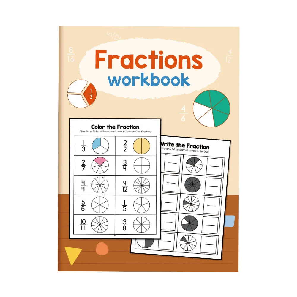 Montessori Fractions Workbook Arithmetic Learning Teaching Aids Grade 3-4 Primary School Math Cognitive Training Test Book