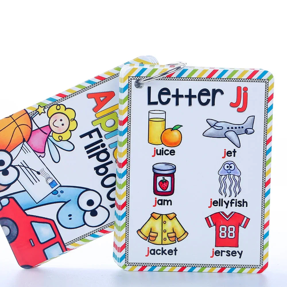Montessori A - Z English Alphabet Cards with Phonics Words, Ideal for Early Development Educational Toys for Kids Teaching Aids