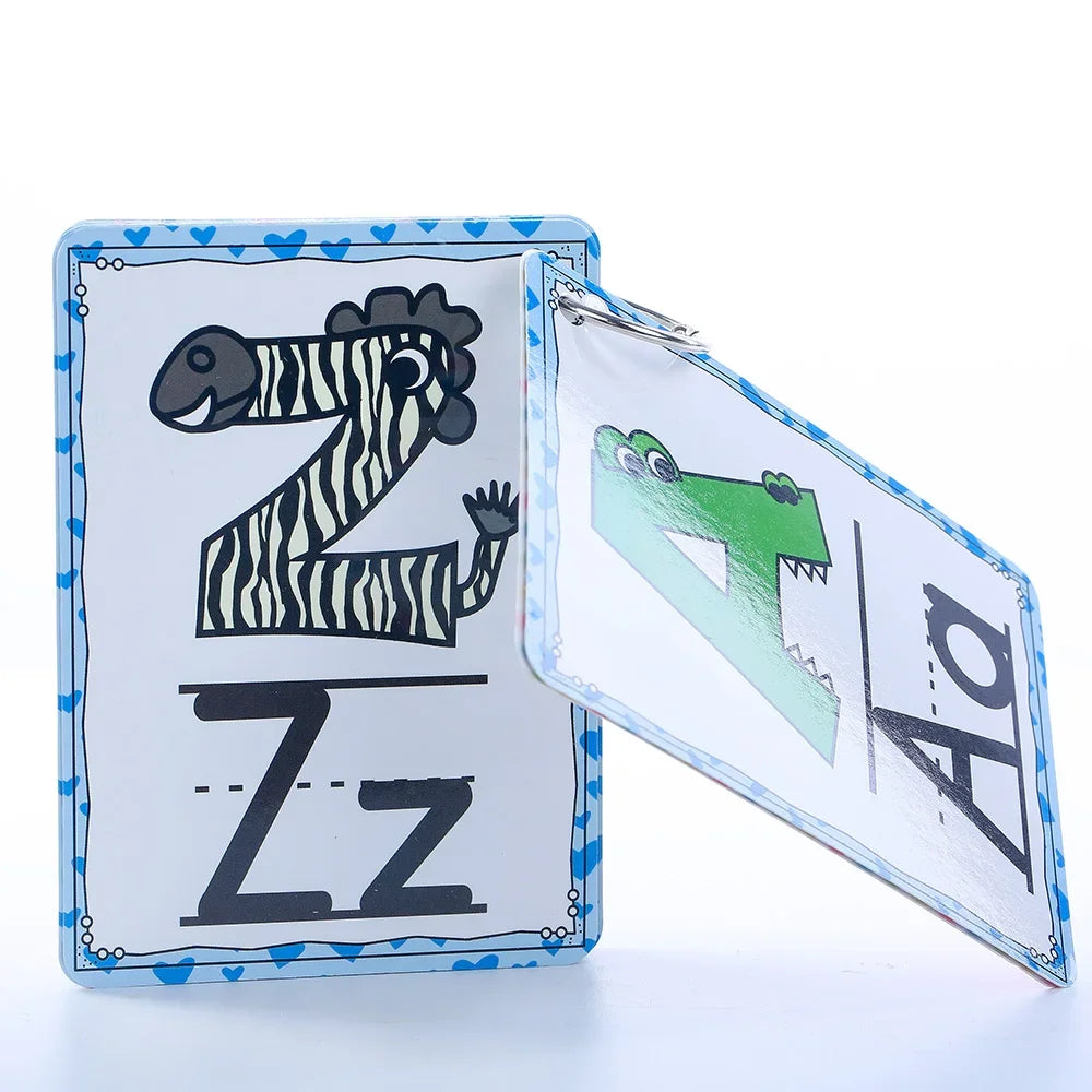 Montessori A - Z English Alphabet Cards with Phonics Words, Ideal for Early Development Educational Toys for Kids Teaching Aids